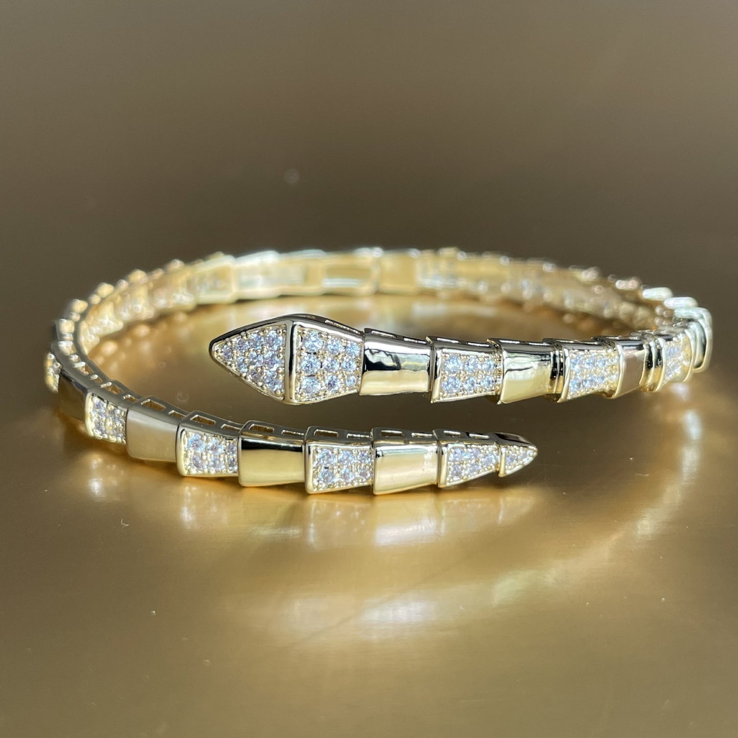 “Elegant White Gold Interlaced Bracelet – Silver Plated, Open Style” Add to a Collection (optional but good for store)
