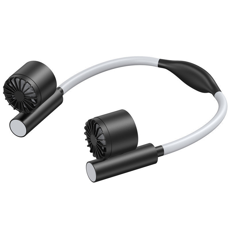 Neck-hanging fan, USB charging fan, portable three-speed fan for office, home, travel and outings