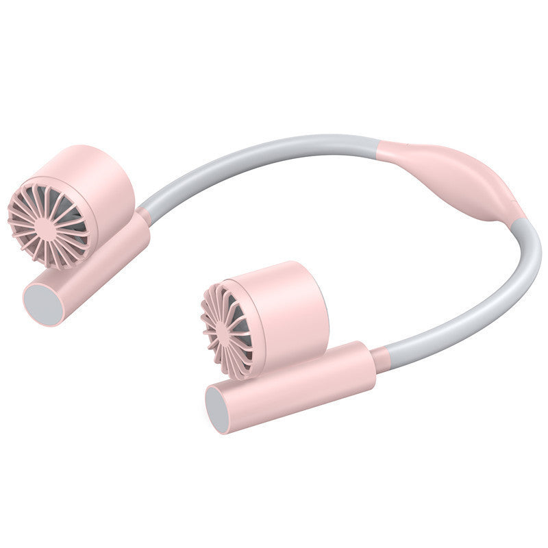 Neck-hanging fan, USB charging fan, portable three-speed fan for office, home, travel and outings
