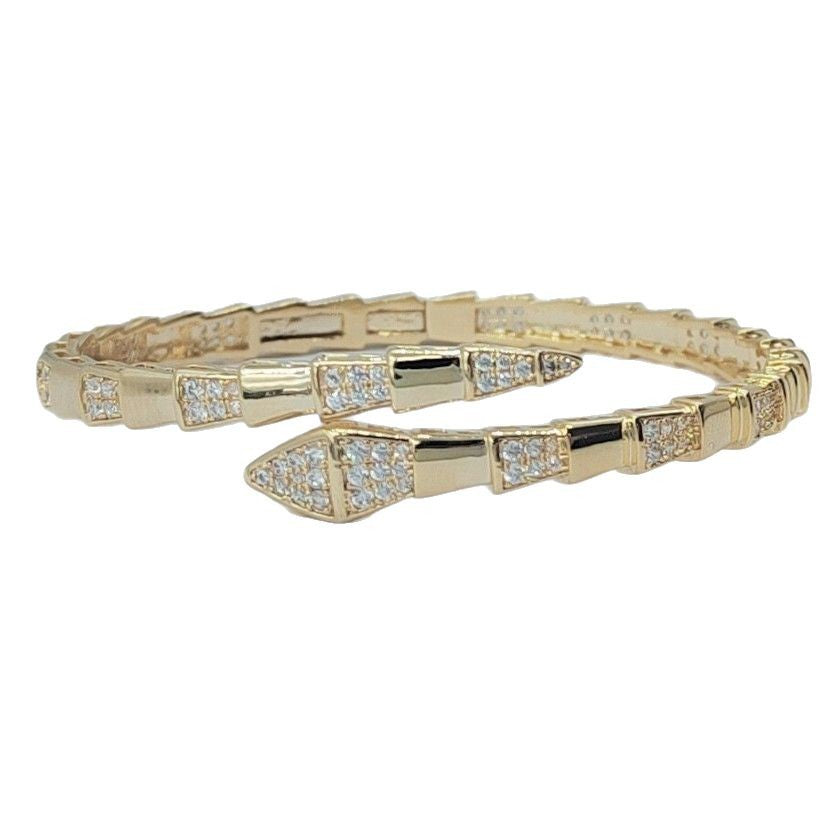 “Elegant White Gold Interlaced Bracelet – Silver Plated, Open Style”  Add to a Collection (optional but good for store)
